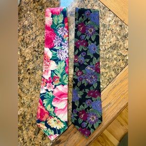 Set of 2 Max Raab TANGO Cotton Floral Ties